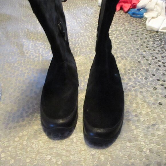 the north face black suede boots sz 8.5M rubber soles - Picture 1 of 6